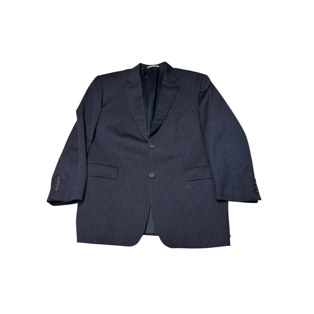 Burberry London Kensington Navy Pinstripe Wool Suit Jacket Blazer 44 Reg Mens